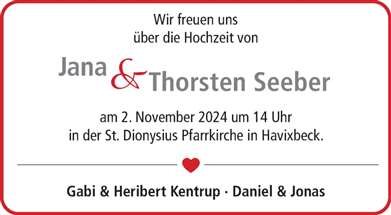 Zur Glückwunschseite von Jana und Thorsten Seeber