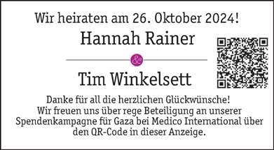 Zur Glückwunschseite von Hannah Rainer und Tim Winkelsett