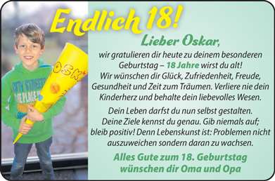 Zur Glückwunschseite von Oskar 