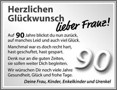 Zur Glückwunschseite von Franz 