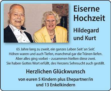 Zur Glückwunschseite von Hildegard und Kurt 