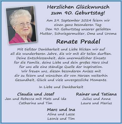 Zur Glückwunschseite von Renate Pradel